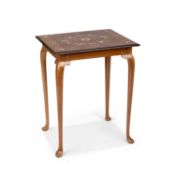 A CONTINENTAL FLORAL MARQUETRY OCCASIONAL TABLE