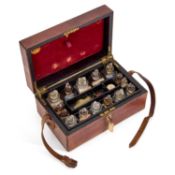 A VICTORIAN LEATHER-BOUND APOTHECARY BOX
