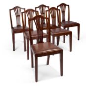A SET OF SIX GEORGIAN STYLE MAHOGANY DINING CHAIRS