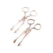 TWO PAIRS OF GEORGE II SILVER SUGAR TONGS