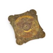 C.L. KHANNAH & SONS, MORADABAD, AN EARLY 20TH CENTURY ENGRAVED BRASS DESK CALENDAR