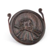 A CARVED OAK WALL PLAQUE DEPICTING SHAKESPEARE