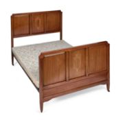 AN EDWARDIAN INLAID MAHOGANY DOUBLE BED