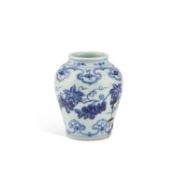 A CHINESE BLUE AND WHITE VASE