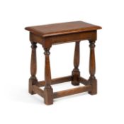 A 17TH CENTURY STYLE OAK JOINT STOOL