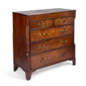 A GEORGE III INLAID OAK CHEST OF DRAWERS
