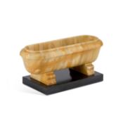AN ITALIAN GRAND TOUR SIENNA MARBLE MODEL OF A ROMAN BATH