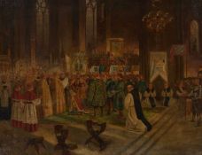 G BAGGE (19TH/ 20TH CENTURY) A CORONATION IN A CATHEDRAL