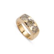 A 9K GOLD AND DIAMOND RING
