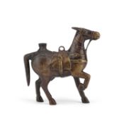 AN INDIAN BRONZE MODEL OF A HORSE, 17TH/ 18TH CENTURY