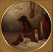ATTRIBUTED TO THOMAS SMYTHE (1825-1906) TWO DOGS IN AN INTERIOR