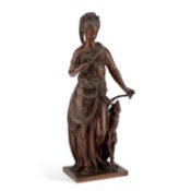 PAUL DUBOY (1830-1887), A BRONZE FIGURE OF DIANA THE HUNTRESS