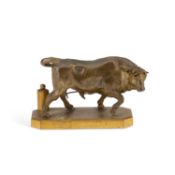 A BRONZE MODEL OF A BULL, LATE 19TH/ EARLY 20TH CENTURY