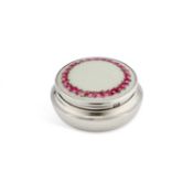 A SMALL GEORGE V SILVER AND ENAMEL BOX