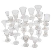 A LARGE COLLECTION OF ANTIQUE AND LATER DRINKING GLASSES