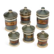 A GROUP OF LATE 19TH/ EARLY 20TH CENTURY CERAMIC CHEMISTS JARS
