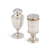 AN INDIAN COLONIAL SILVER PEPPER