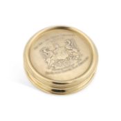 A GEORGE V SILVER-GILT PAPERWEIGHT