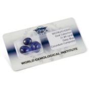 THREE CERTIFIED OVAL CABOCHON CUT SAPPHIRES