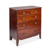 A GEORGE III MAHOGANY CHEST OF DRAWERS