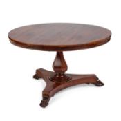AN EARLY 19TH CENTURY ROSEWOOD TILT-TOP BREAKFAST TABLE