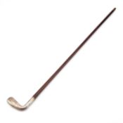 A RARE LATE VICTORIAN SILVER NOVELTY VESTA CASE WALKING CANE SUNDAY STICK