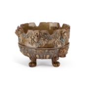 A LARGE GERMAN MAJOLICA BOWL, LATE 19TH/ EARLY 20TH CENTURY
