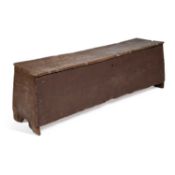 A 17TH CENTURY OAK SIX-PLANK CHEST