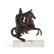 AN EQUESTRIAN BRONZE, POSSIBLY ALEXANDER THE GREAT