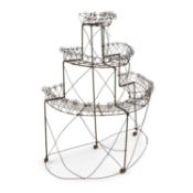 A 19TH CENTURY COUNTRY HOUSE WIREWORK PLANT STAND