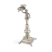 A 19TH CENTURY PORTUGUESE SILVER TOOTHPICK HOLDER
