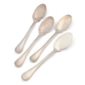 A SET OF FOUR CHRISTOFLE STERLING SILVER ICE CREAM SPOONS