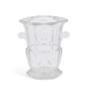 A LARGE 20TH CENTURY FRENCH CUT-GLASS VASE
