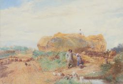 MYLES BIRKET FOSTER RWS (1825-1899) THE STACK YARD