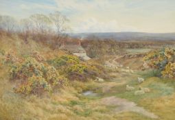CHARLES JAMES ADAMS (1859-1931) A SHEPHERD AND HIS FLOCK