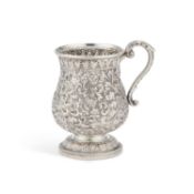 A LATE 19TH CENTURY ANGLO-INDIAN SILVER MUG
