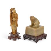A CHINESE SOAPSTONE TABLE SEAL
