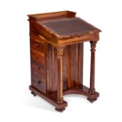 A VICTORIAN ZEBRAWOOD DAVENPORT