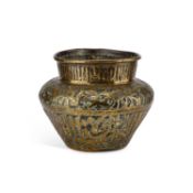 A BRASS VESSEL, PERSIA OR NORTH INDIA, LATE 19TH CENTURY