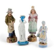 A CONTINENTAL PORCELAIN FIGURAL CANDLESTICK, CIRCA 1900