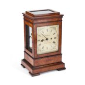 A 19TH CENTURY LONDON-MADE DOUBLE FUSEE FOUR-GLASS MANTEL CLOCK, SIGNED A.B. CAMACHO, RIO DE JANEIRO
