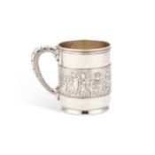 TIFFANY & CO: AN AMERICAN STERLING SILVER NURSERY RHYME MUG