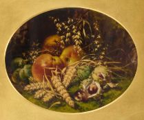 ATTRIBUTED TO THOMAS FREDERICK COLLIER (1823-1885) STILL LIFE WITH FRUIT, WHEAT AND CONKERS