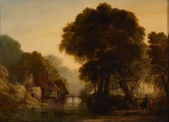 19TH CENTURY ENGLISH SCHOOL WATERMILL LANDSCAPE