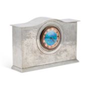 A LIBERTY & CO TUDRIC PEWTER MANTEL CLOCK