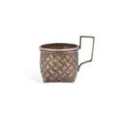 A 19TH CENTURY RUSSIAN SILVER BASKETWEAVE CUP