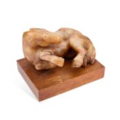 A LARGE CHINESE ONYX CARVING OF A HORSE