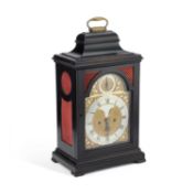 A GEORGE III EBONISED BRACKET CLOCK