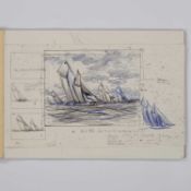 STEPHEN J. RENARD (BORN 1947) SKETCHBOOK OF ORIGINAL STUDIES OF SHIPS, YACHTS AND BOATS
