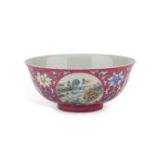 A CHINESE FAMILLE ROSE 'MEDALLION' BOWL